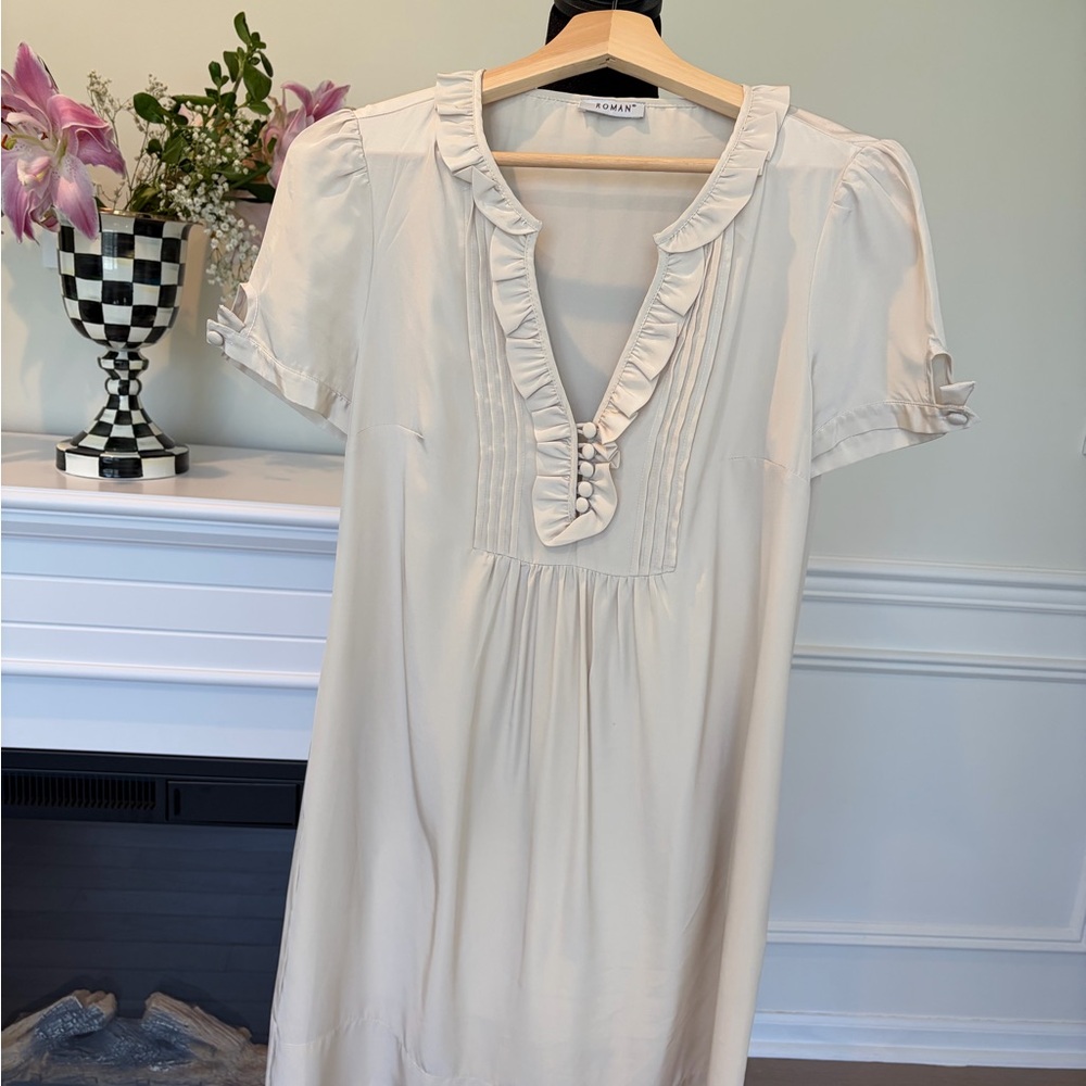 ROMAN Cream Satin Slip with Branded Tag
